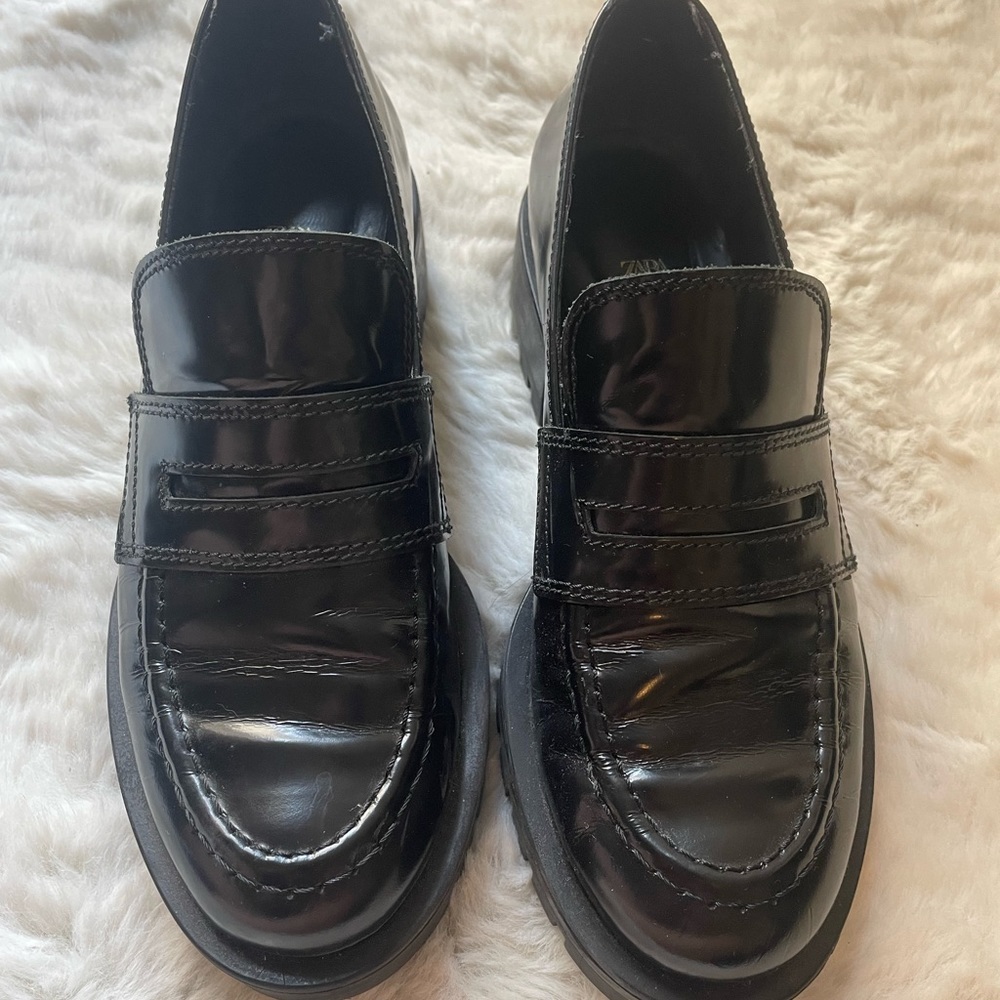 Zara leather loafers
